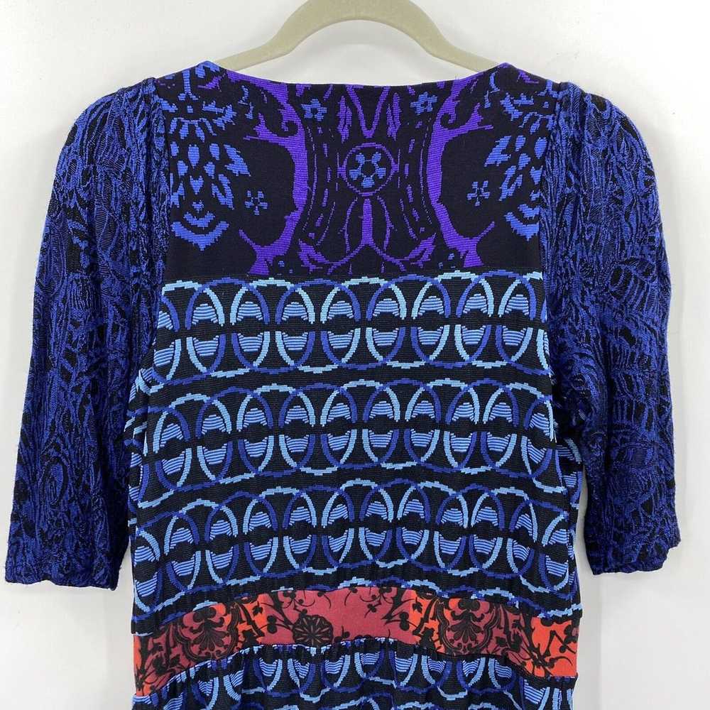 Desigual Dress Women Size XL Blue Geometric Embro… - image 7
