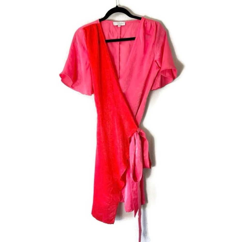 Never Fully Dressed Pink And Red Wrap Dress Size … - image 2