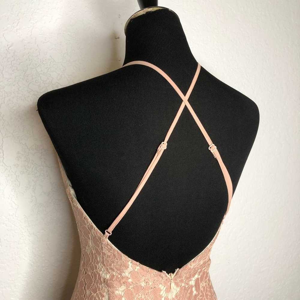 ASTR pink lace overlay open back dress size Small - image 12