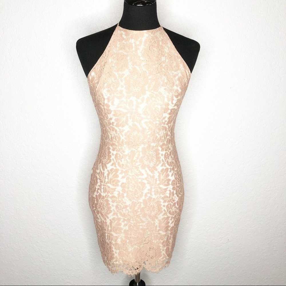 ASTR pink lace overlay open back dress size Small - image 2
