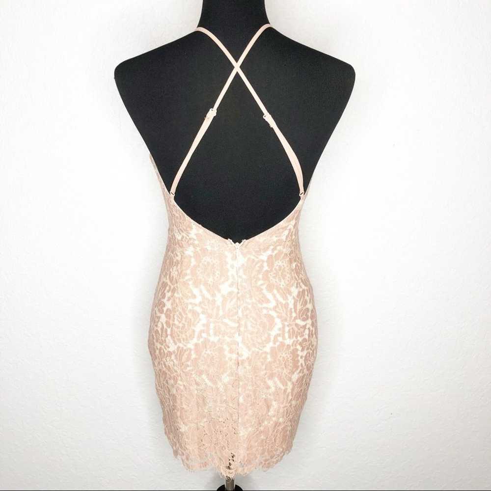 ASTR pink lace overlay open back dress size Small - image 3