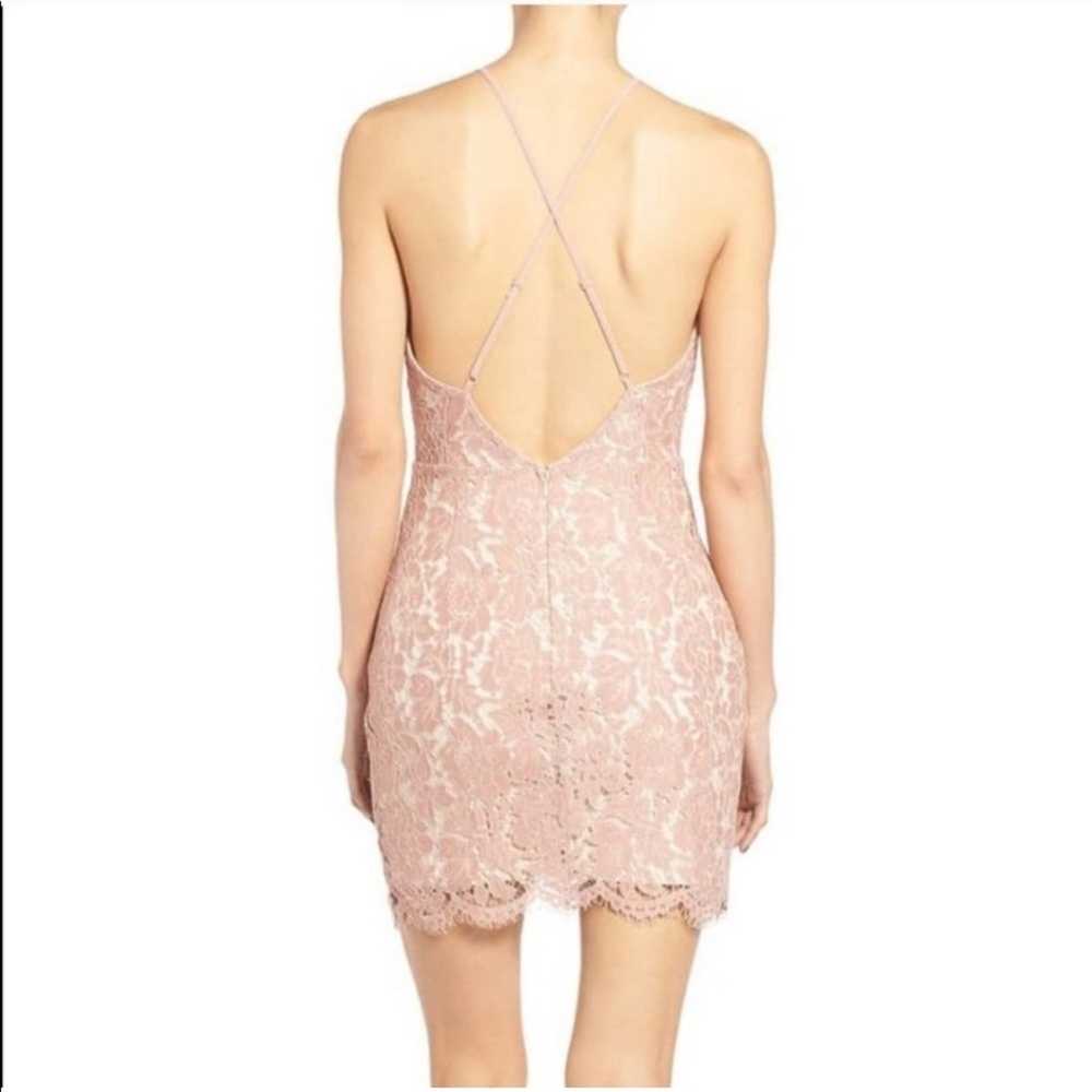 ASTR pink lace overlay open back dress size Small - image 4