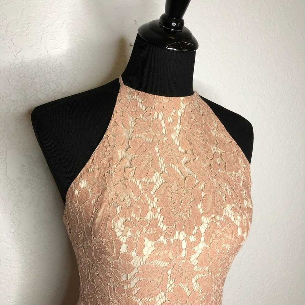 ASTR pink lace overlay open back dress size Small - image 5