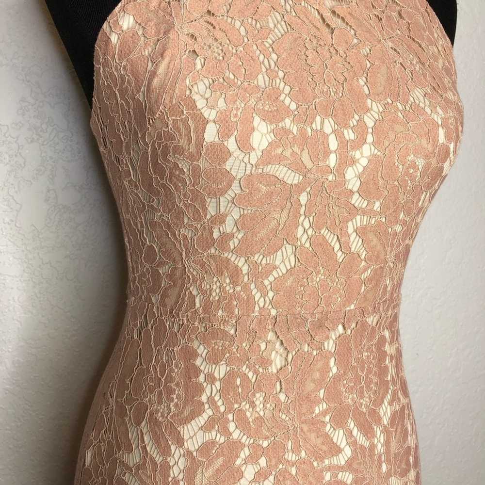 ASTR pink lace overlay open back dress size Small - image 6