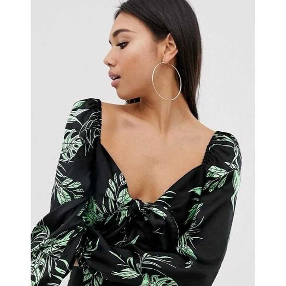 ASOS Sweetheart Tropical Print Satin Maxi Dress T… - image 3