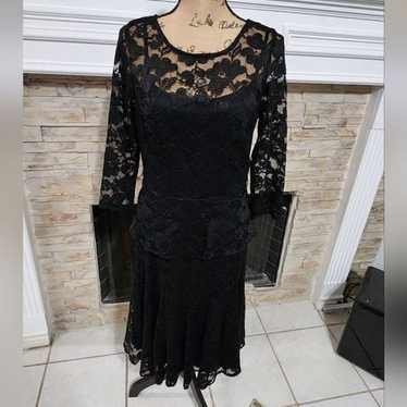 Leslie Fay vintage Black lace long sleeve 40s 50s… - image 1