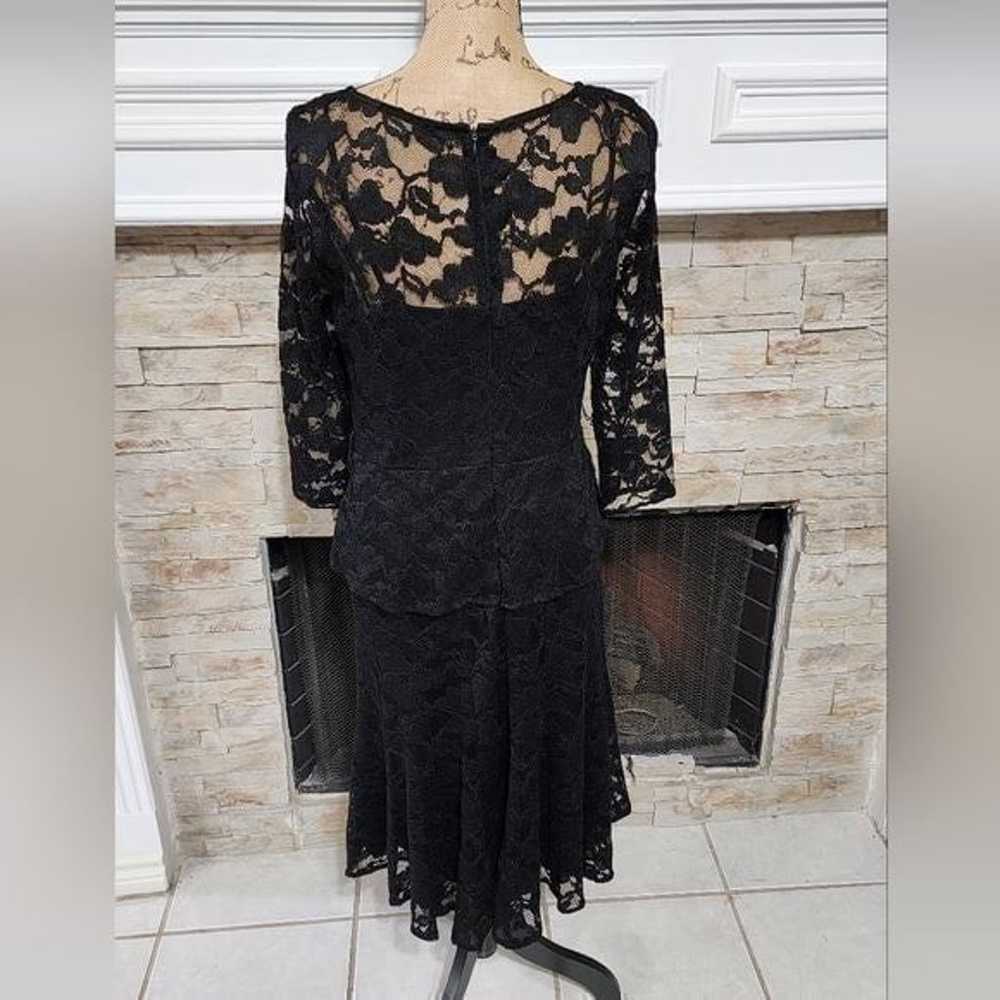Leslie Fay vintage Black lace long sleeve 40s 50s… - image 3