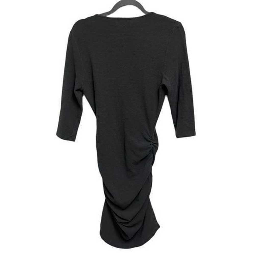 Michael Stars Gray Ruched Quarter Sleeve Dress Si… - image 2
