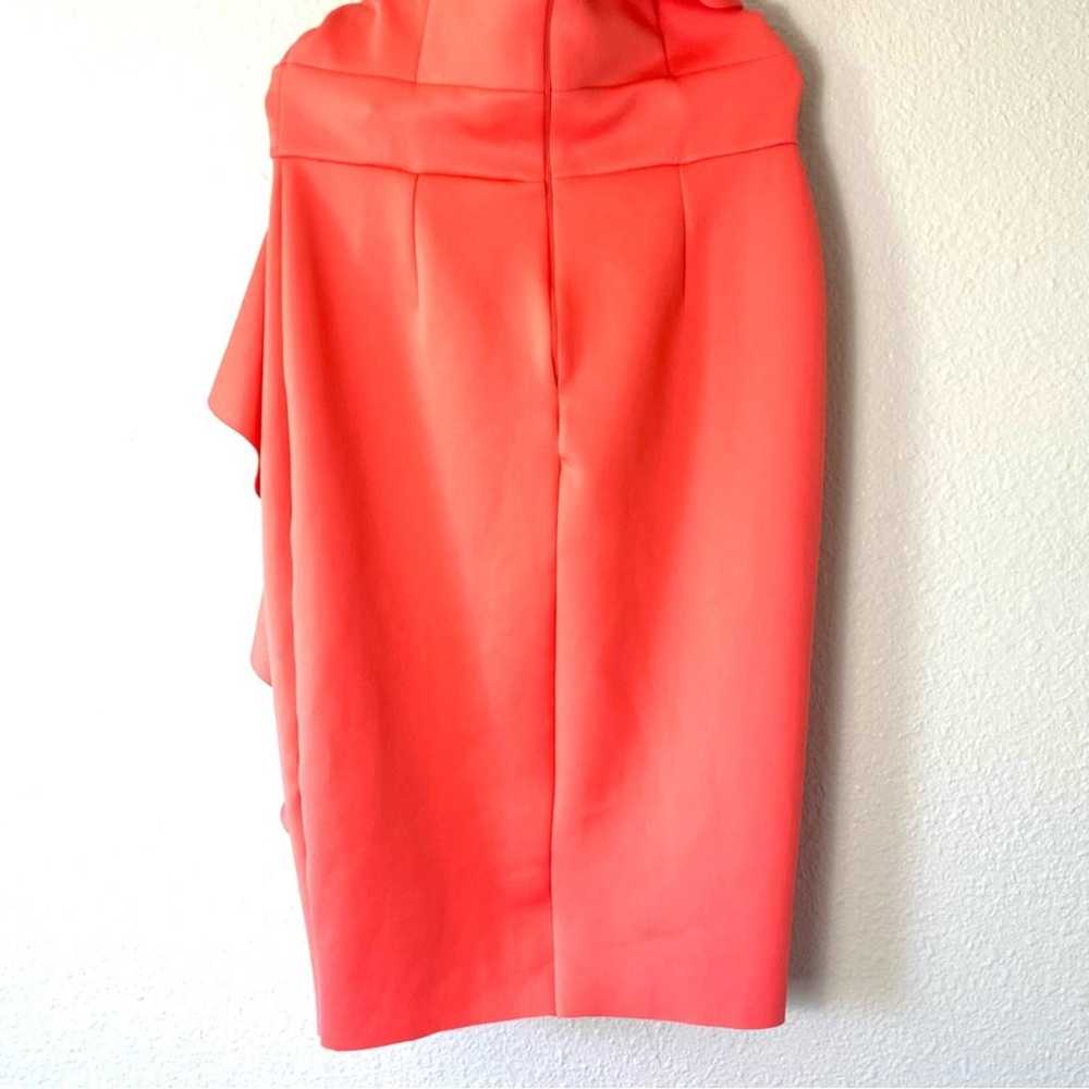 ASOS Peach One Shoulder Ruffled Scuba Midi Dress … - image 2