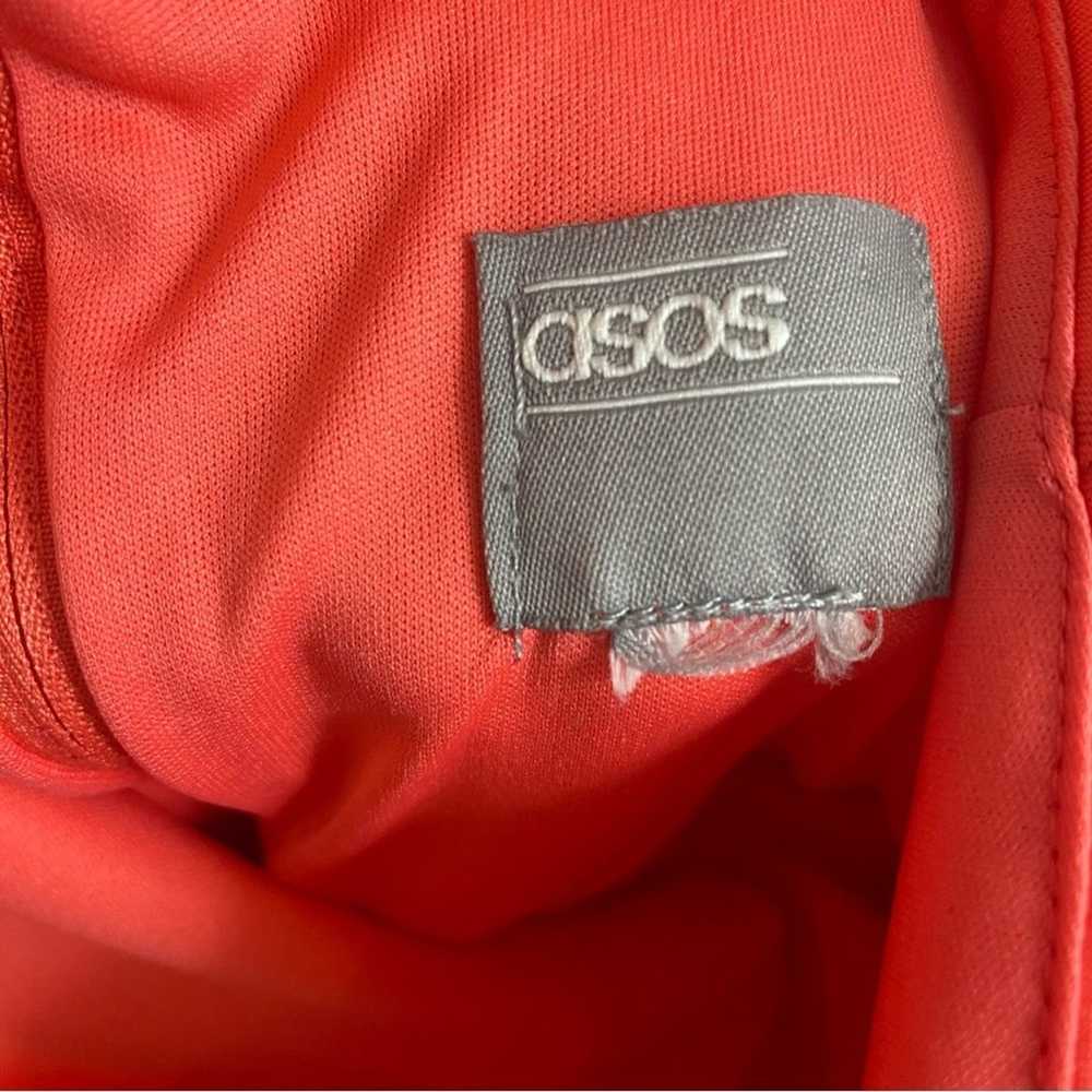 ASOS Peach One Shoulder Ruffled Scuba Midi Dress … - image 6