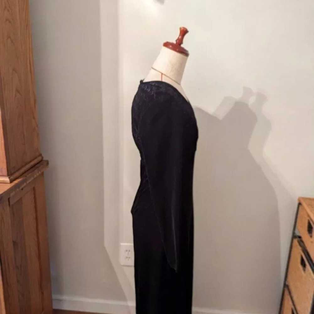 PAPELL BOUTIQUE EVENING Size 8 Black Velvet Dress… - image 2