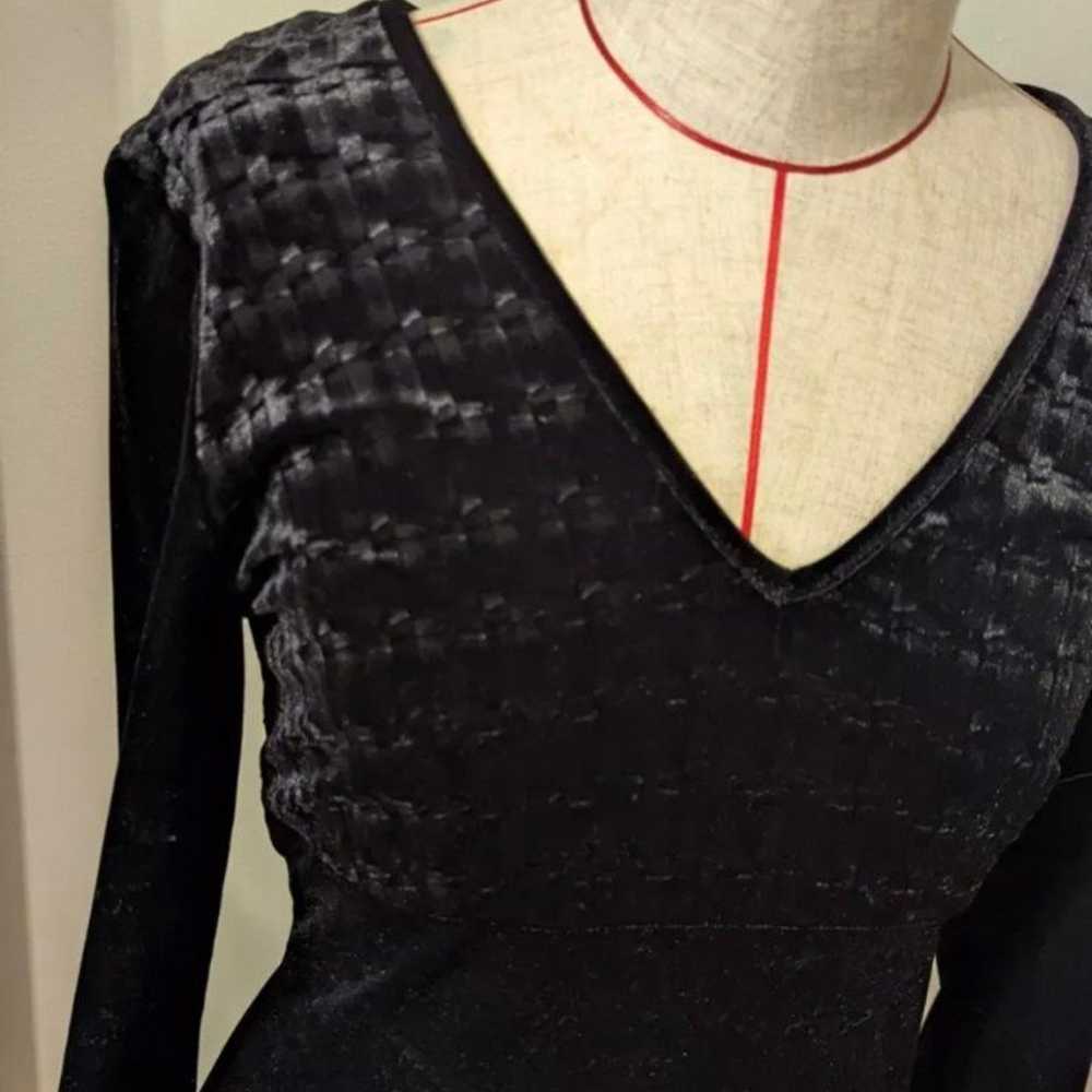 PAPELL BOUTIQUE EVENING Size 8 Black Velvet Dress… - image 4