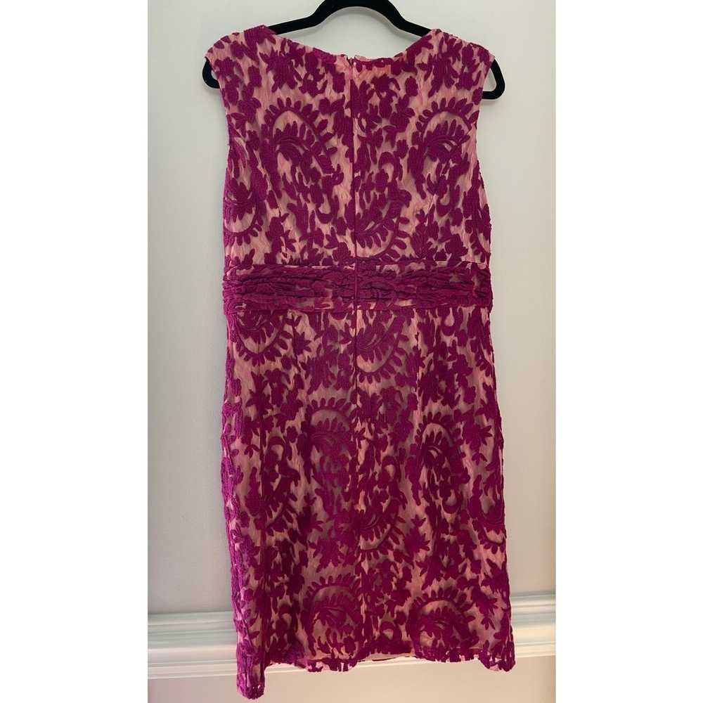 Adrianna Papell Berry Sheath Mini Dress w Lace Ov… - image 5