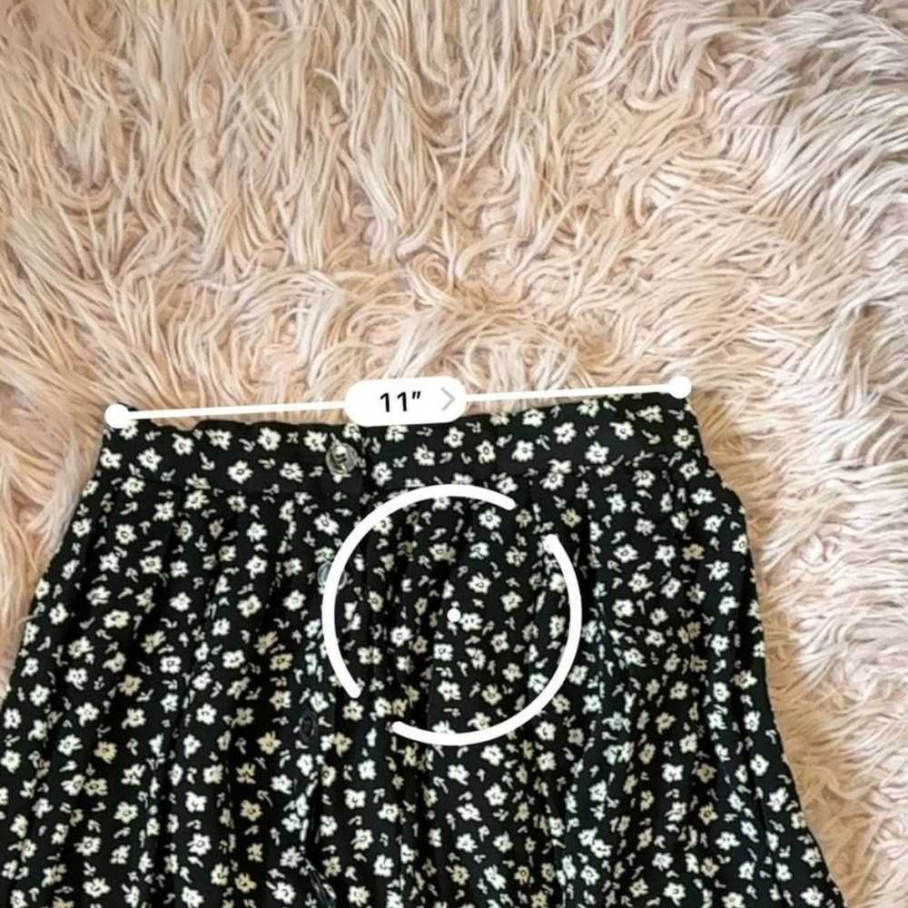 Claiborne Vintage Floral Rayon Midi Skirt Black a… - image 6