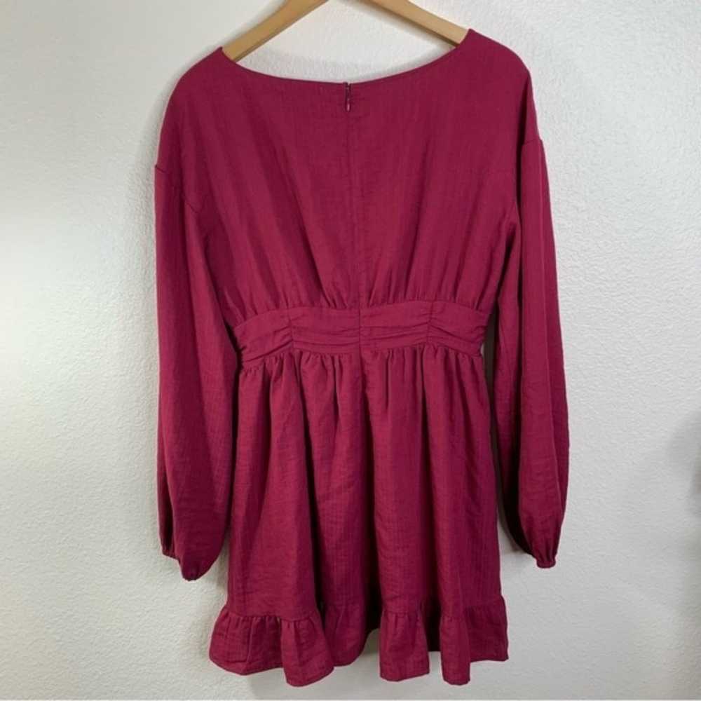 Tularosa Burgundy V-neck Long Sleeve Mini Dress S… - image 4