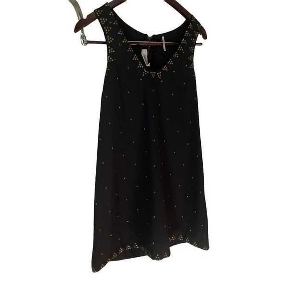 Free People black shift dress with gold stuffing … - image 2