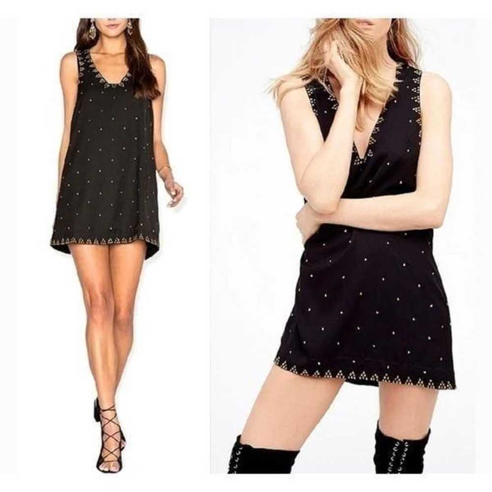 Free People black shift dress with gold stuffing … - image 3