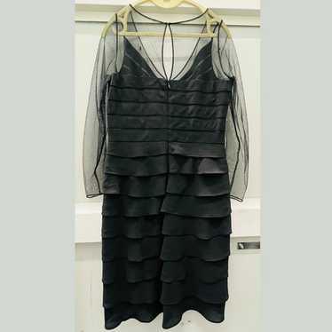 Adrianna Papell Sheer Shoulder Black Dress - image 1