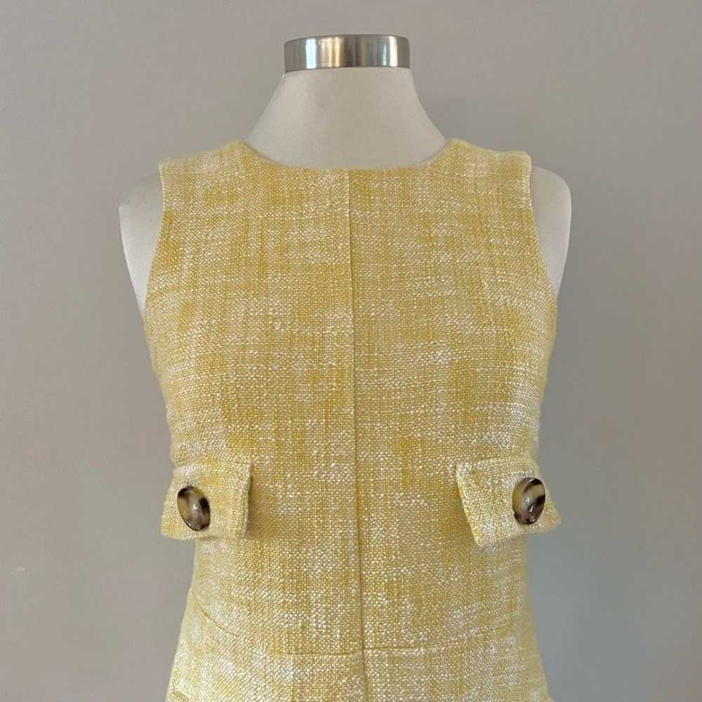 Michael Kors Yellow Sleeveless Tweed Button Mini … - image 3
