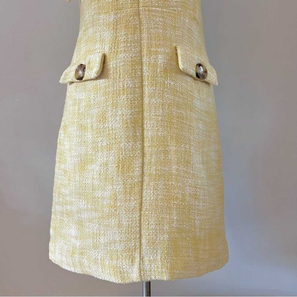 Michael Kors Yellow Sleeveless Tweed Button Mini … - image 4