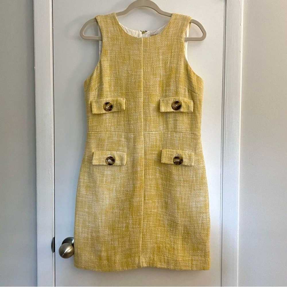 Michael Kors Yellow Sleeveless Tweed Button Mini … - image 5