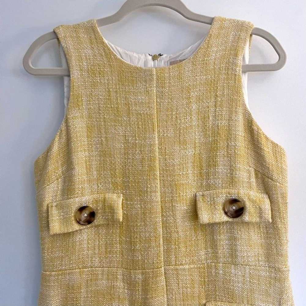 Michael Kors Yellow Sleeveless Tweed Button Mini … - image 7