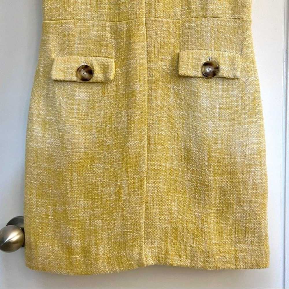 Michael Kors Yellow Sleeveless Tweed Button Mini … - image 8