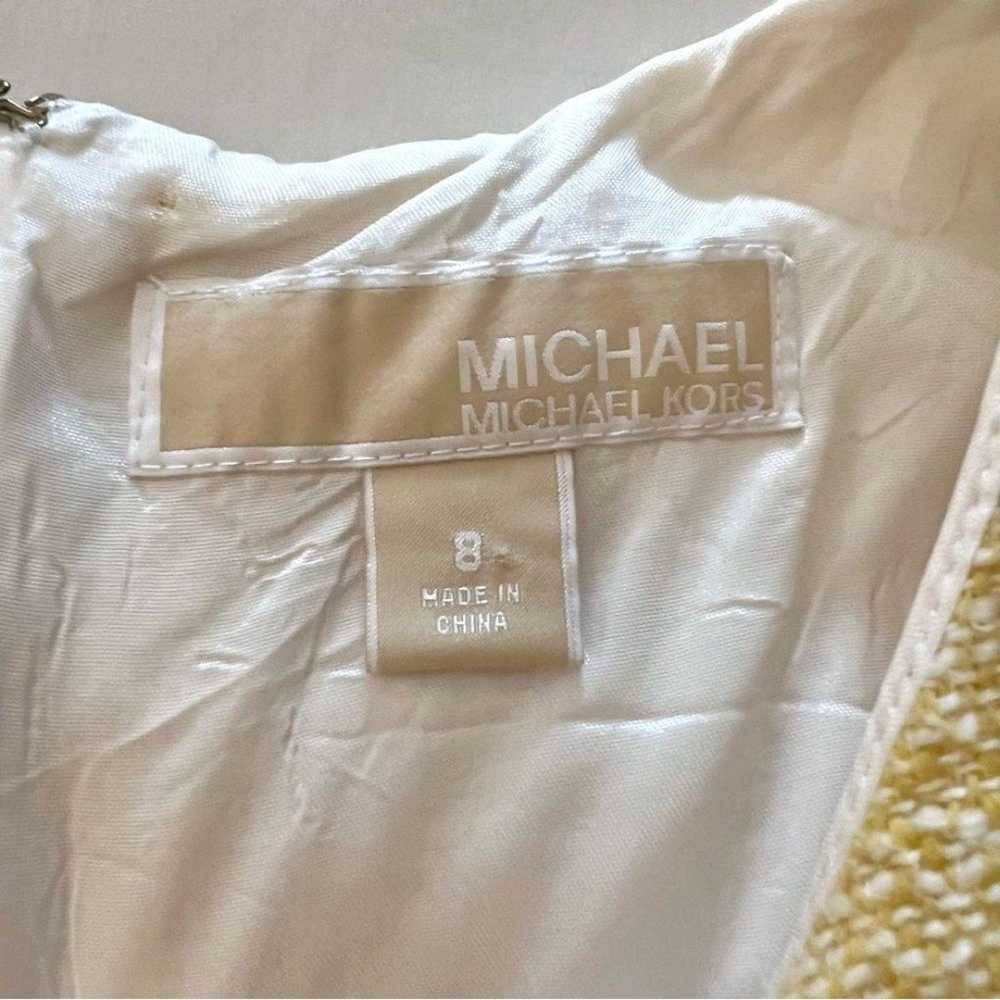 Michael Kors Yellow Sleeveless Tweed Button Mini … - image 9