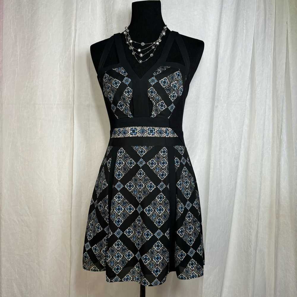 BCBGMaxAria Selena V-Neck Print-Blocked Dress - S… - image 2