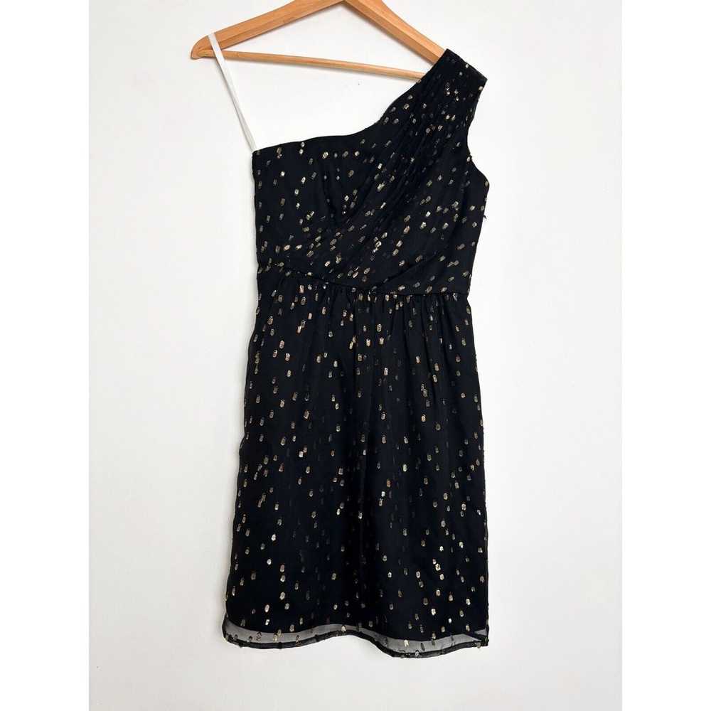 Revolve Shoshanna One Shoulder Dress Silk 2 Black… - image 1