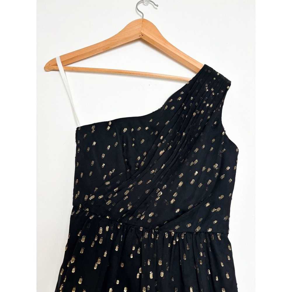 Revolve Shoshanna One Shoulder Dress Silk 2 Black… - image 3