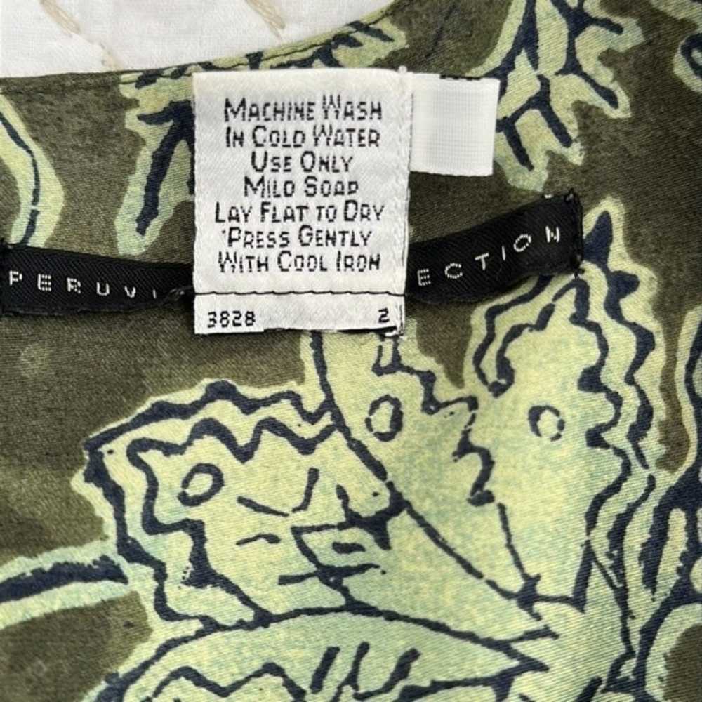 PERUVIAN CONNECTION Pima Cotton Border Print Slee… - image 6