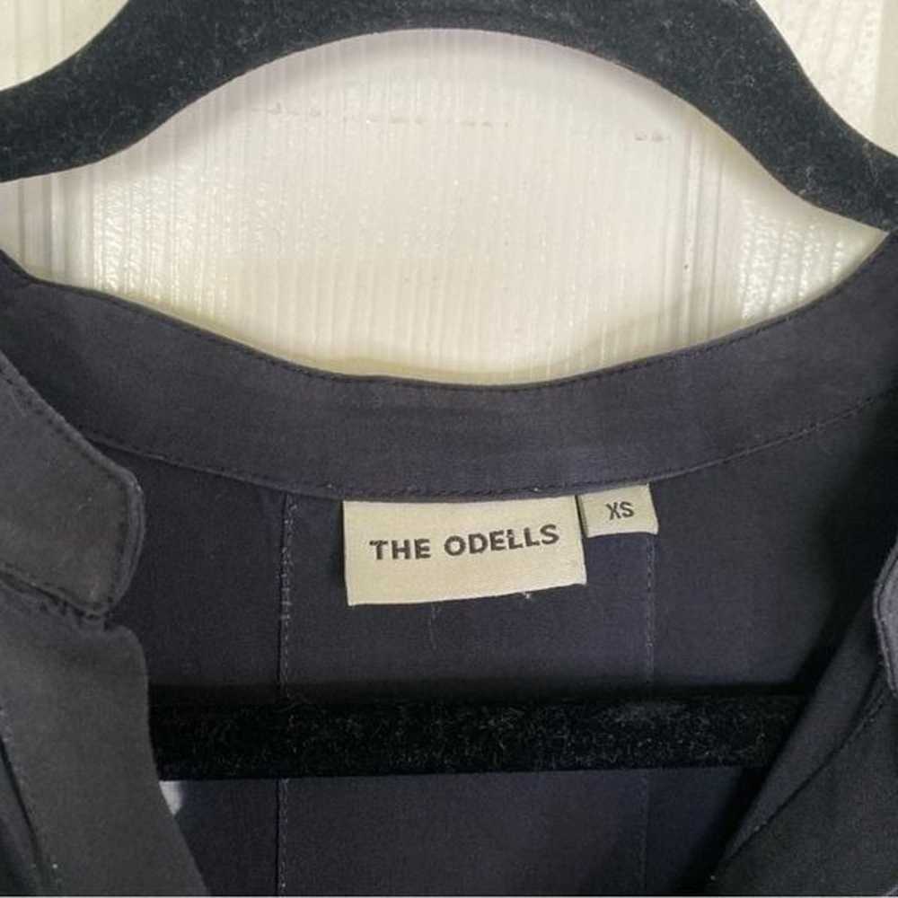 THE ODELLS Black Rayon Button Front Drop Waist Tu… - image 4