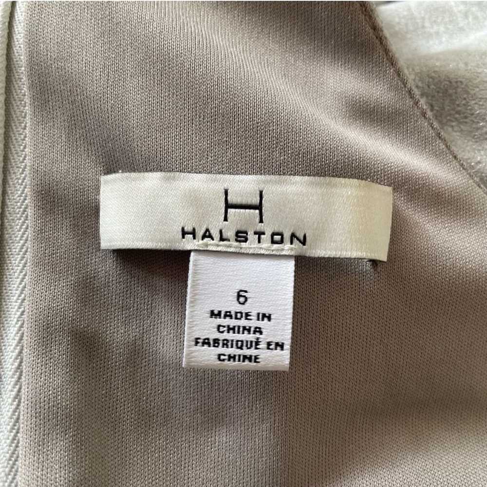 H Halston Metallic Crackle Silver High Neck Halte… - image 5