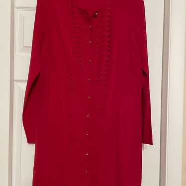 Ted Baker Red Scalloped Ruffle Mini Dress - Size … - image 1