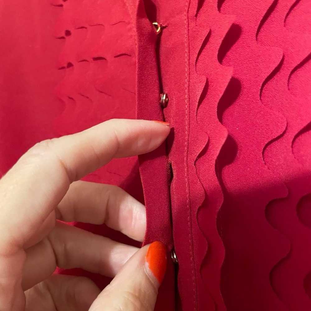 Ted Baker Red Scalloped Ruffle Mini Dress - Size … - image 4