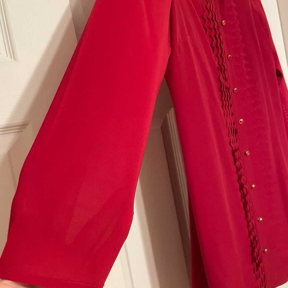 Ted Baker Red Scalloped Ruffle Mini Dress - Size … - image 5