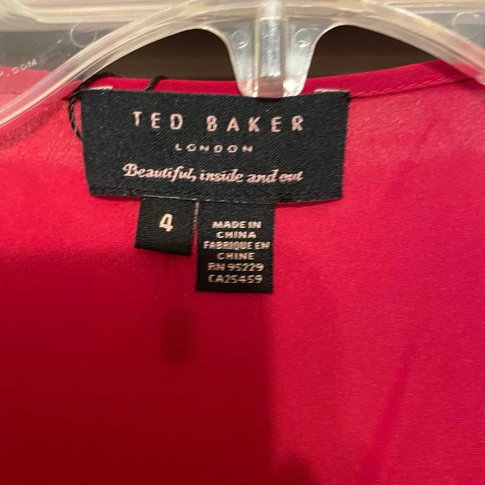 Ted Baker Red Scalloped Ruffle Mini Dress - Size … - image 8
