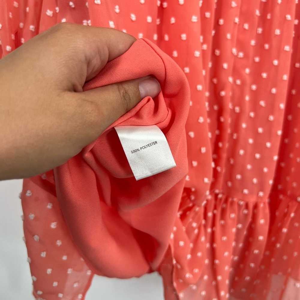 Saloni Swiss Dot V-Neck Long Sleeve Dress Ruffle … - image 7