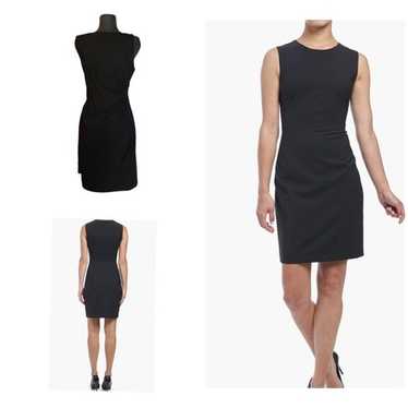 Sleeveless Stretch Wool Sheath Dress | Black