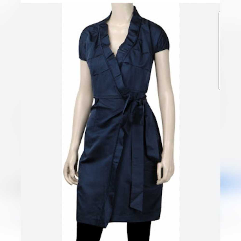 Diane Von Furstenberg  Blue Silk Ruffled Victorie… - image 2