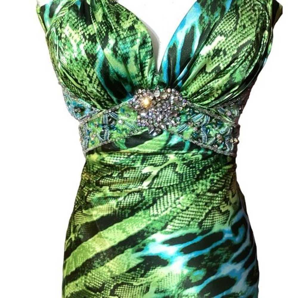 Deb Woman’s Green Alligator Print & Turquoise Che… - image 10