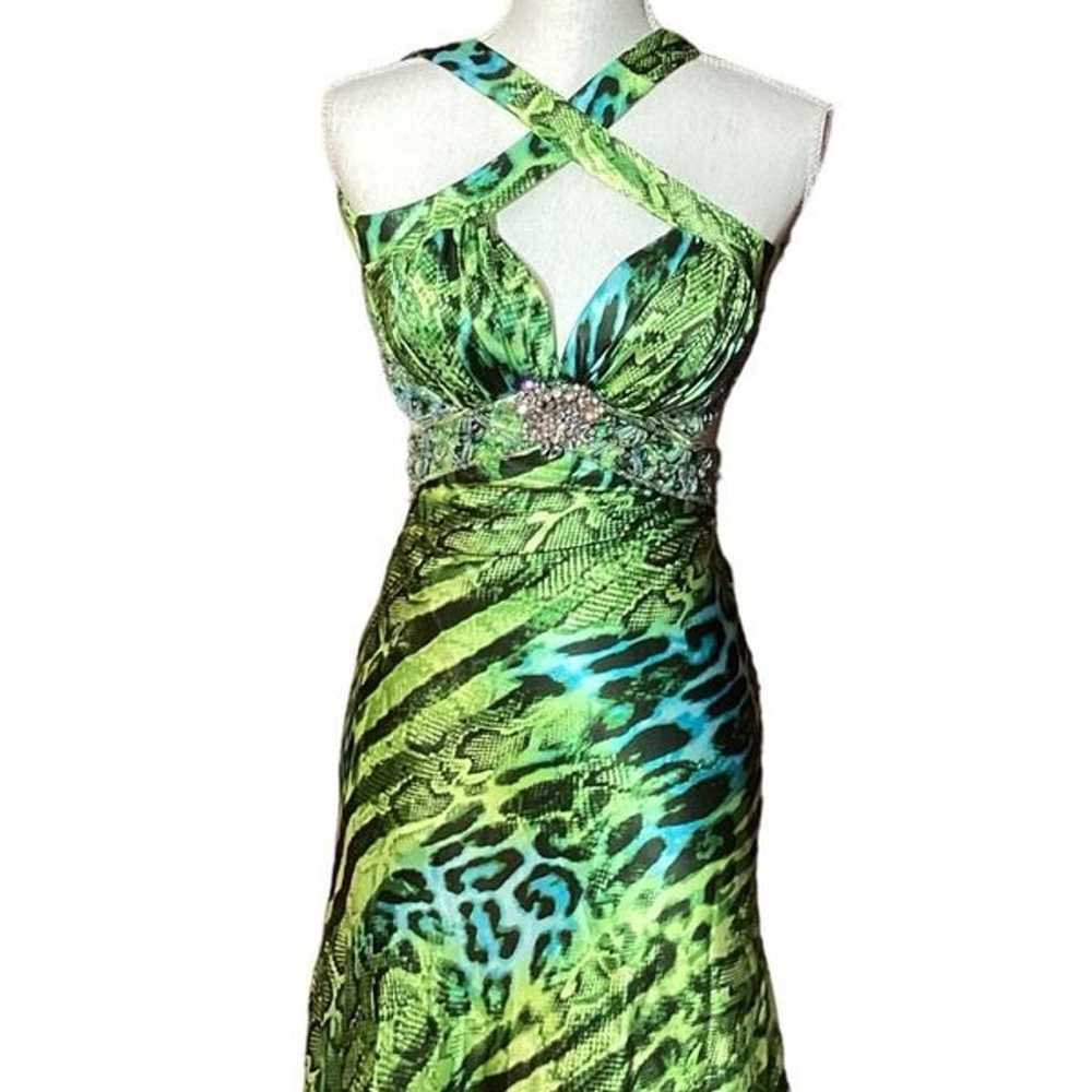 Deb Woman’s Green Alligator Print & Turquoise Che… - image 2
