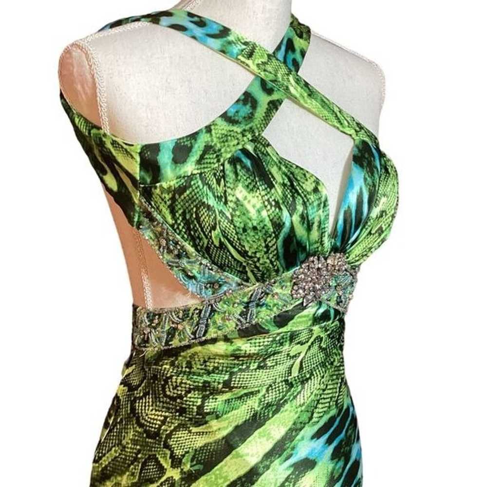 Deb Woman’s Green Alligator Print & Turquoise Che… - image 3