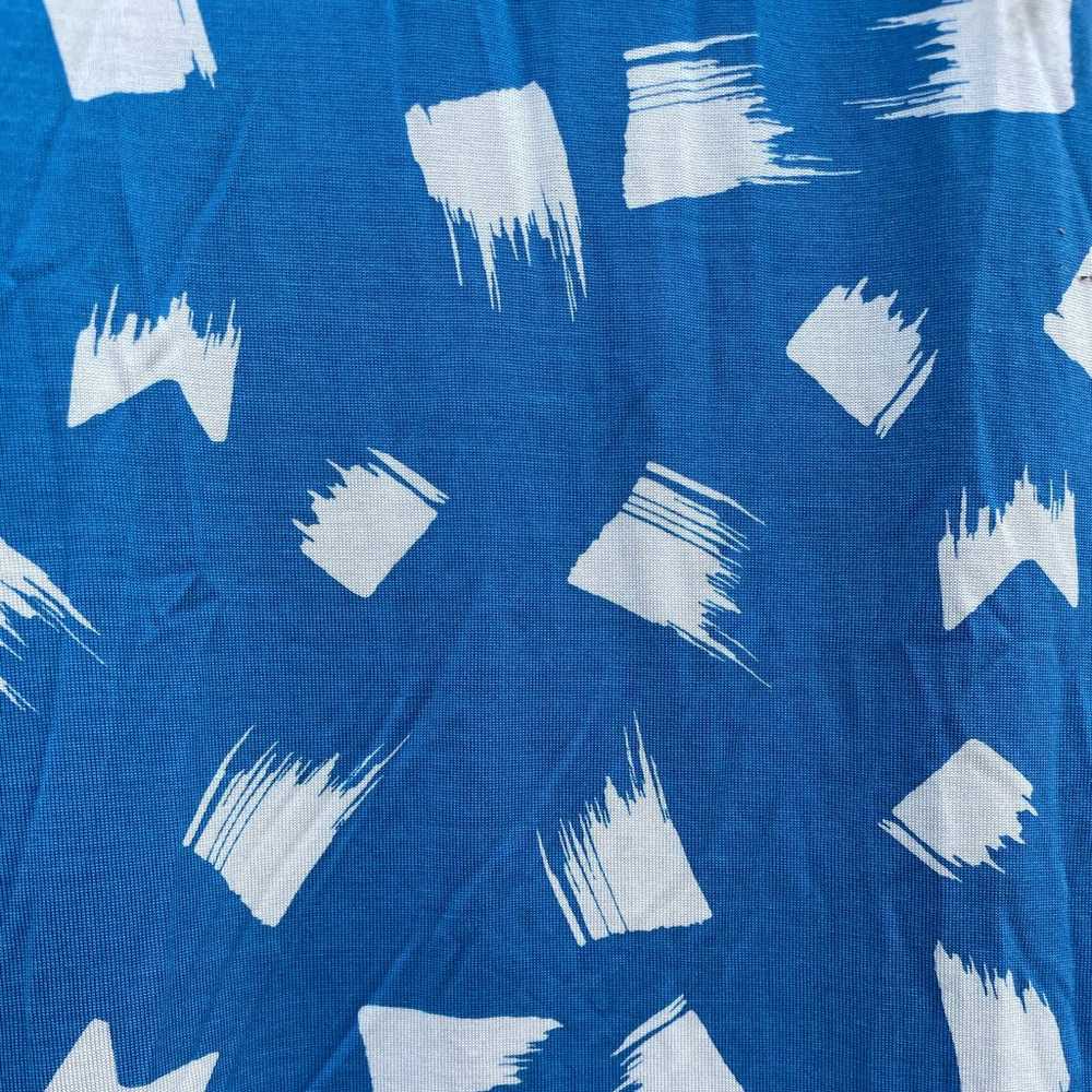 DVF Blue Brush Stroke Long Sleeve Reina Dress 6 S… - image 4