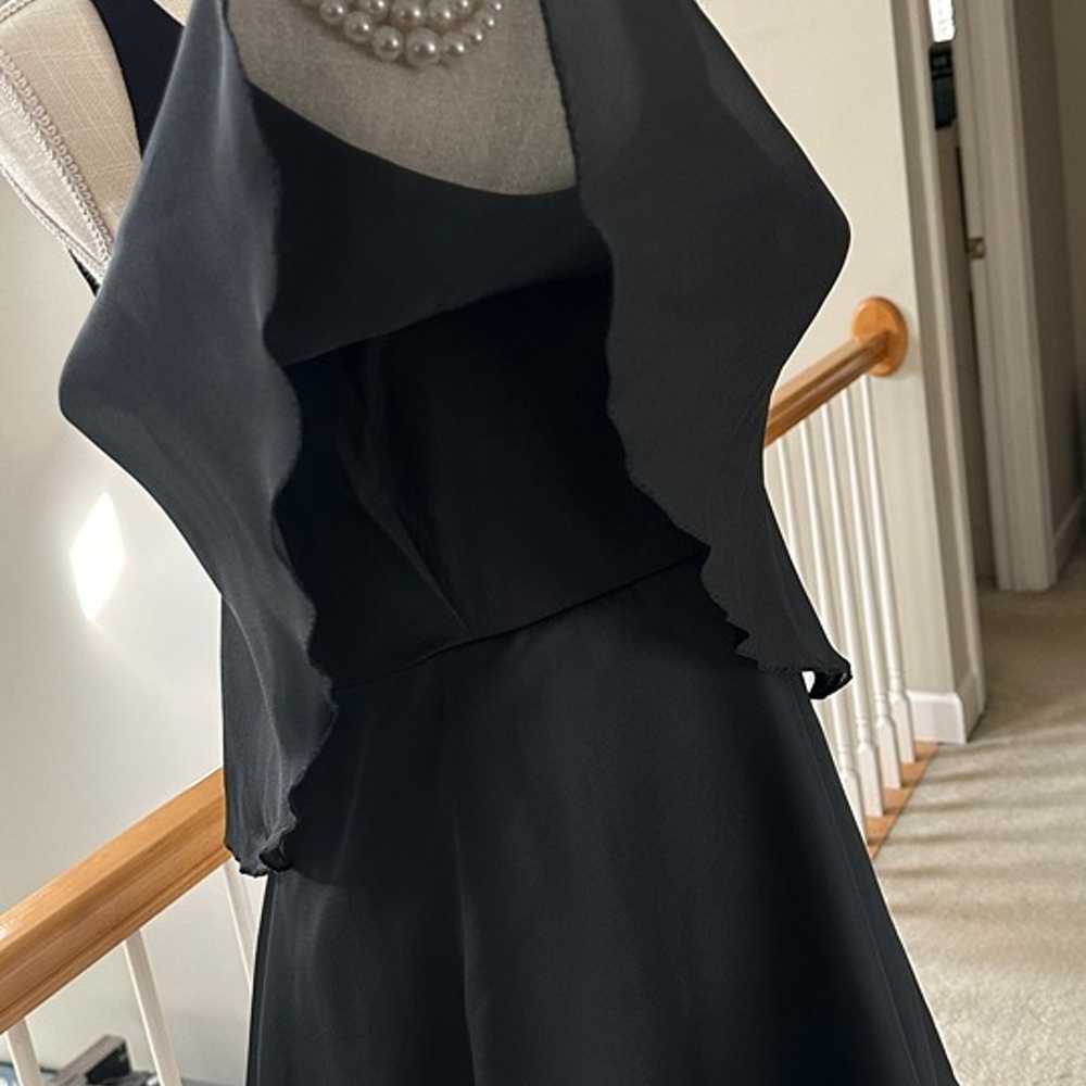 Vtg 1960s Chiffon Tiered Black Dress Sleeveless S… - image 7