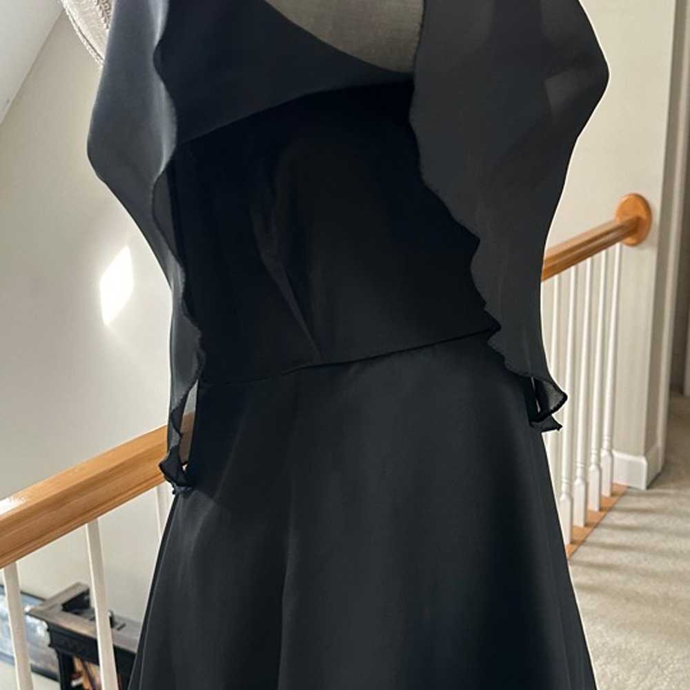Vtg 1960s Chiffon Tiered Black Dress Sleeveless S… - image 8