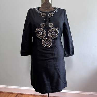 Tory Burch black silk long sleeve dress size M