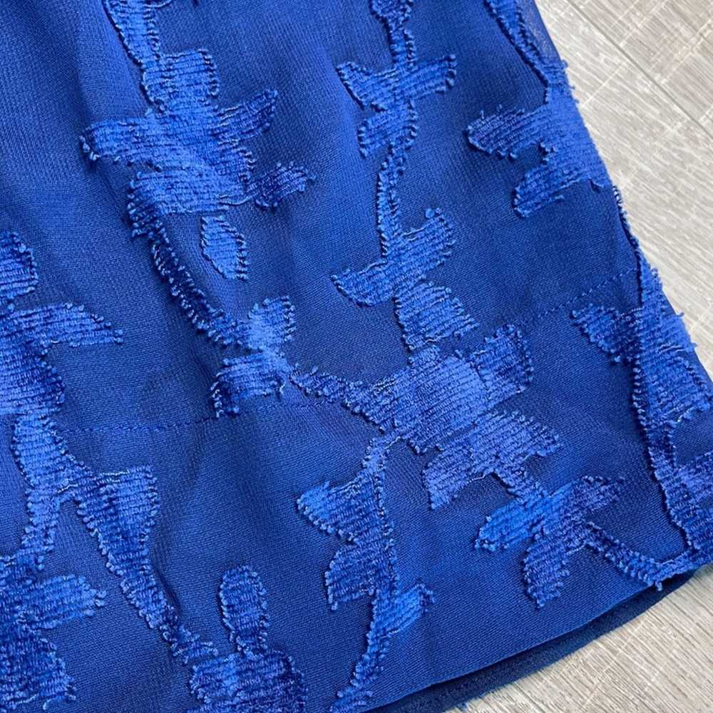 REFORMATION Blue Semi Sheer Floral Overlay Dress - image 9