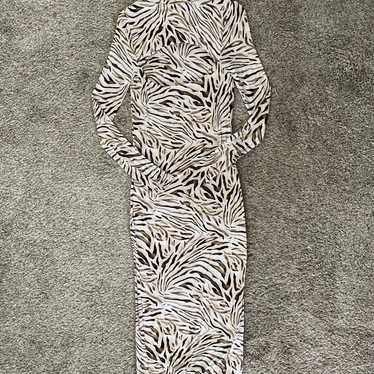 Bar III Cutout Bodycon Dress Zebra Print Size L